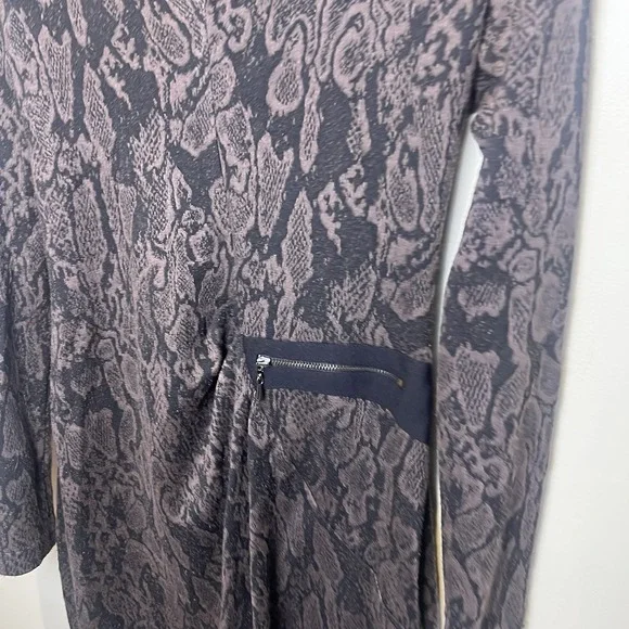 Joseph Ribkoff  Dress Snake Skin Print Black Brown Long Sleeve Size 8‎ Y2K Soft - Picture 2 of 9